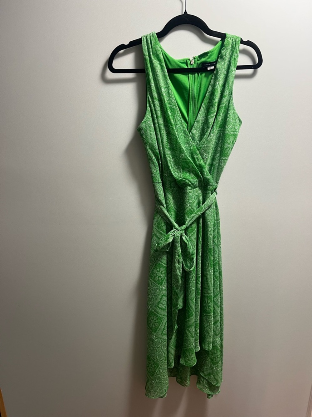 Tommy Hilfiger Green Sleeveless Wrap Midi Dress